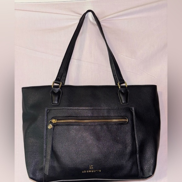 Liz Claiborne Black Tote with Gold Zipper - Picture 1 of 15
